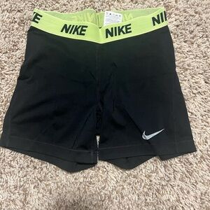 Nike Black Shorts with Lime Green Waistband